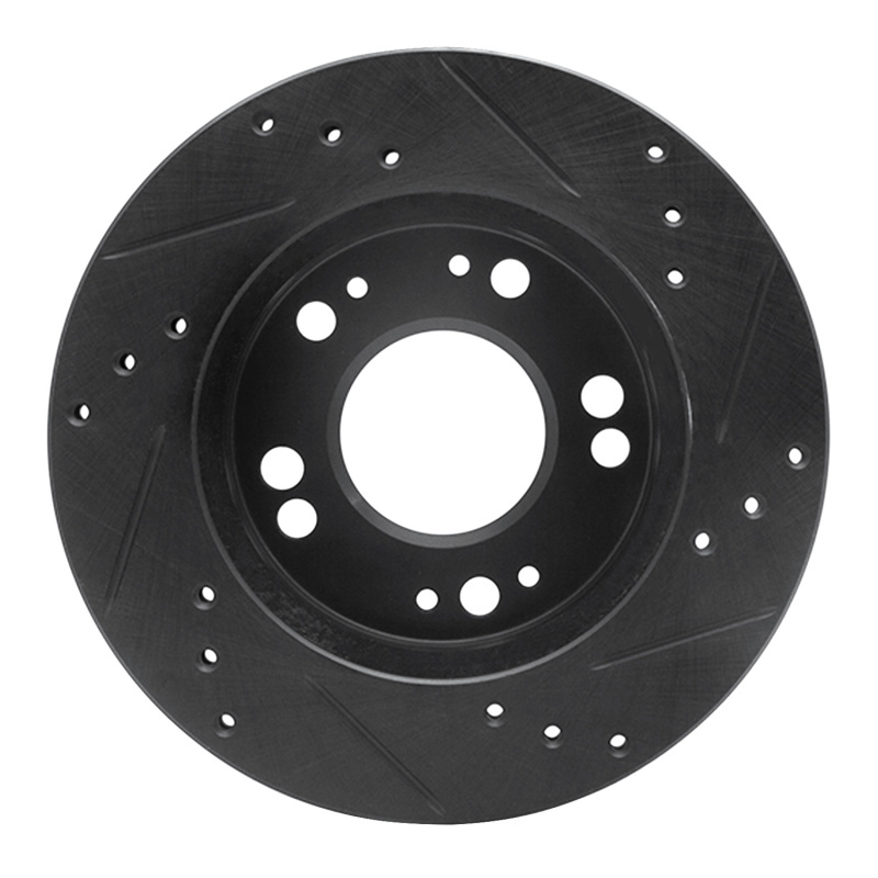 Chrysler SEBRING Brake Rotor (1) - Front Left - R1 Concepts - Drilled & Slotted - Black - `90-`05